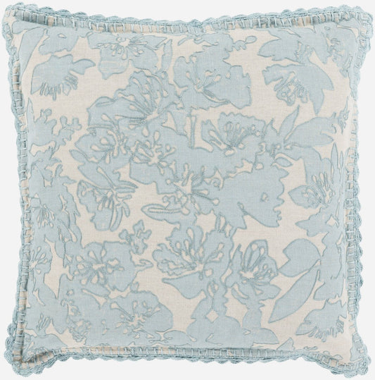 EV001-2020D Evelyn Down Fill 20" Square Pillow, 20 X 20 X 5, Light Gray, Gray