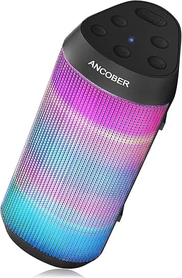 Wireless Bluetooth Speaker with Lights and Long Battery