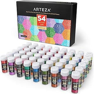 Set of 54 Fine Glitter Colors for Crafts