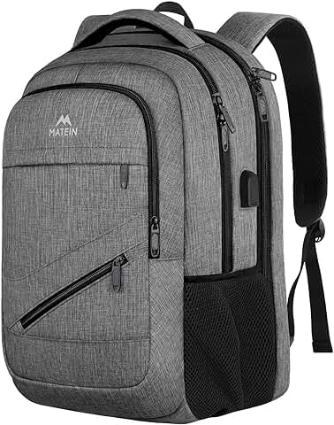 Large 17-Inch Travel Laptop Backpack with USB Port and Trolley Sleeve