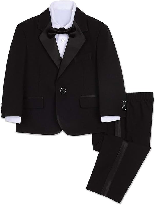 Baby boys tuxedo with shirt, bow tie, jacket, and pants
