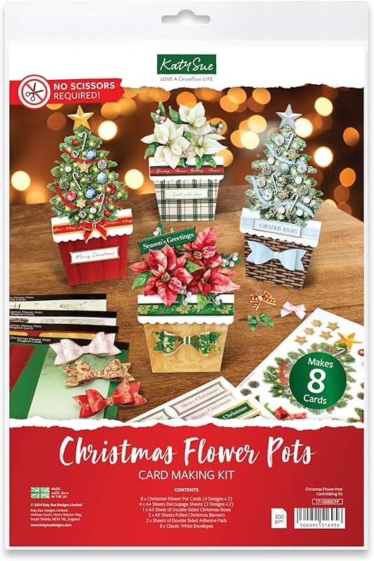 Christmas Flower Pots Card Making Kit