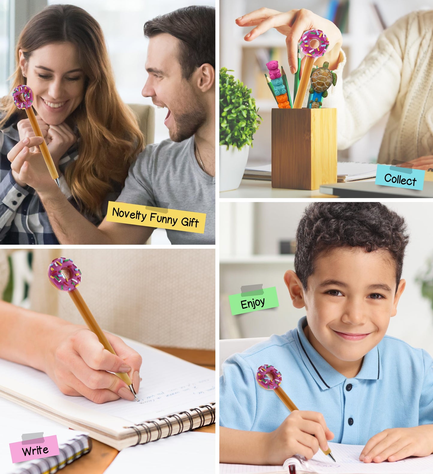Pink donut novelty pen for kids and adults