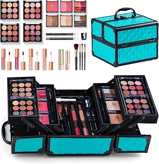 All-in-One Makeup Kit with 4 Trays for Beginners