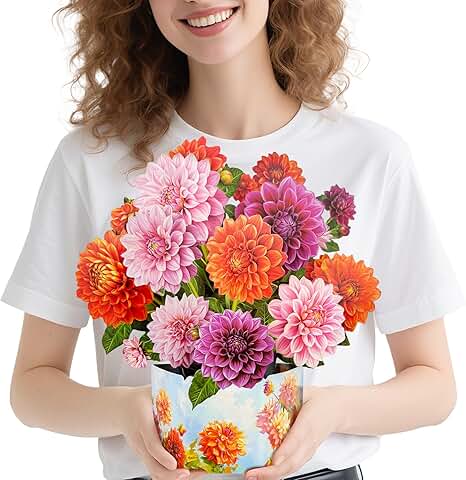 Pop Up Flower Bouquet Card with Note and Envelope