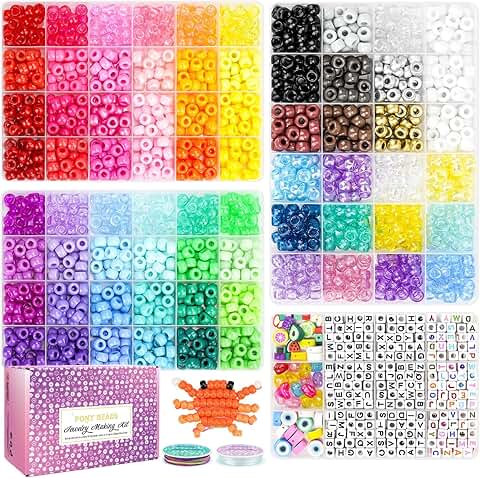 2400 Pony Beads in 72 Colors for Jewelry Making