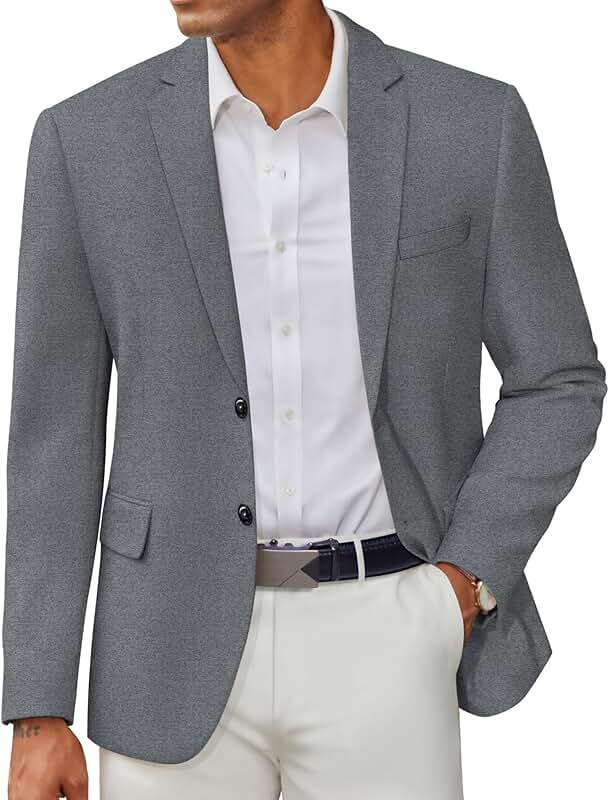 Men's Slim Fit Casual Blazer with Two Buttons