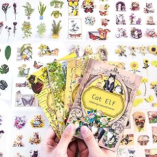 Vintage floral sticker set for scrapbooking and journaling