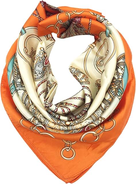 Silk Feeling Large Square Satin Headscarf