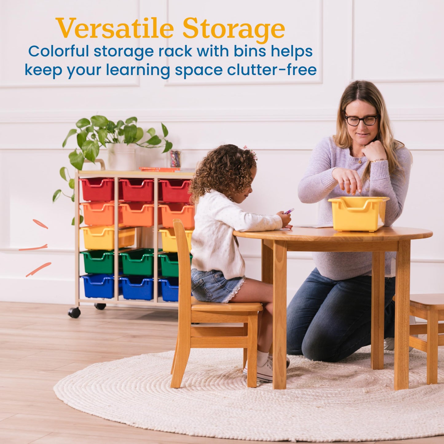 Mobile Storage Cart with 15 Bins