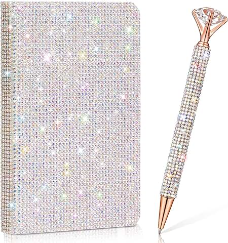 Glitter Rhinestone Notebook and Pen Set