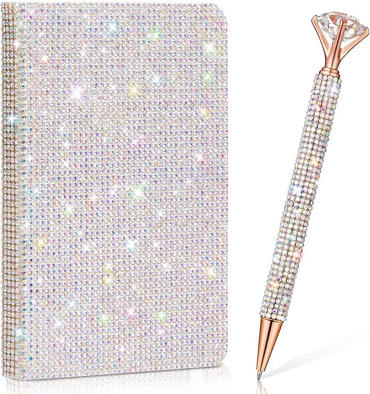 Glitter Rhinestone Notebook and Pen Set
