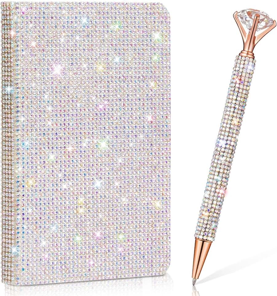 Glitter Rhinestone Notebook and Pen Set