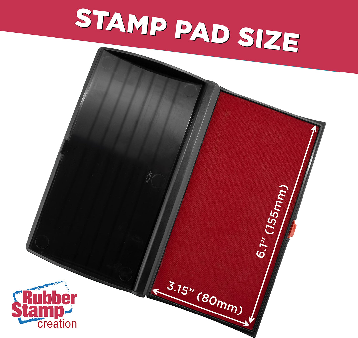 Large Crimson Red Ink Stamp Pad, 3x6 Inches