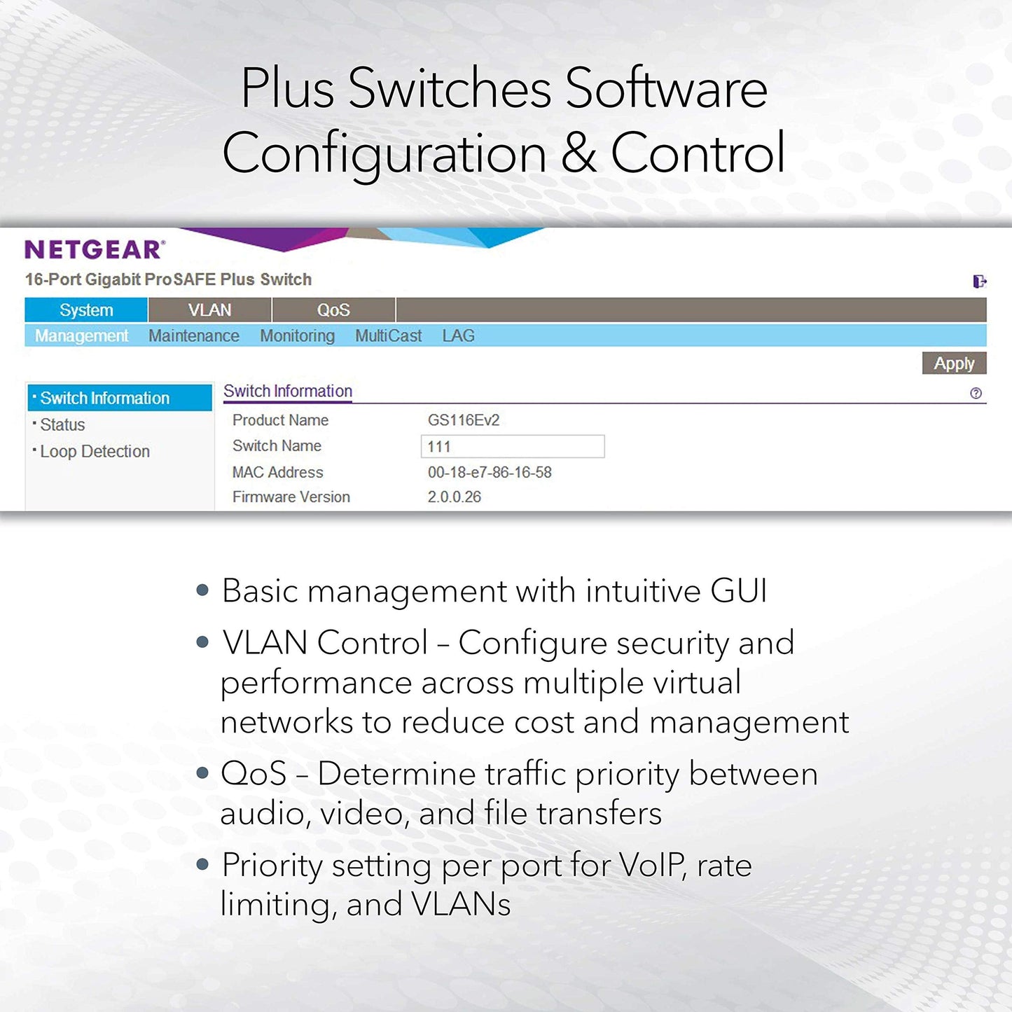 8-Port PoE Gigabit Ethernet Plus Switch (GS108PEv3) - Managed, with 4 x PoE @ 53W, Desktop or Wall Mount, and Limited Lifetime Protection
