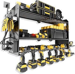 Wall Mount Power Tool Organizer with Charging Station