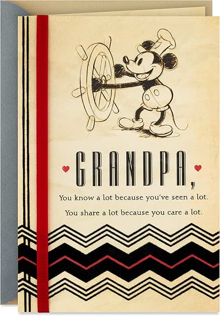 Vintage Mickey Mouse birthday card for grandpa