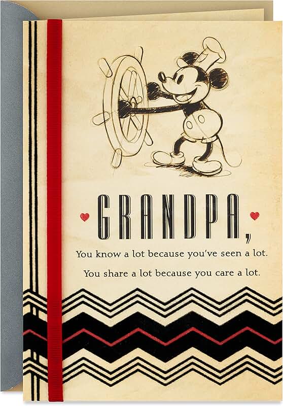 Vintage Mickey Mouse birthday card for grandpa