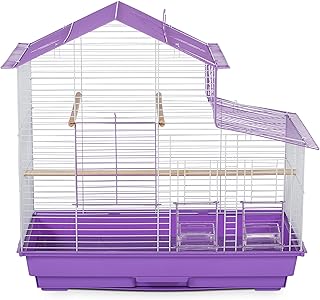 Small purple bird cage with house style