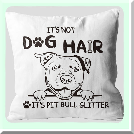 Pit Bull Glitter Decorative Pillow Cover - Dog Lover Gift - Flannel Sofa Couch Bed Case - 18 x 18 Inch Throw Pillow - Painting Pit Bull Design