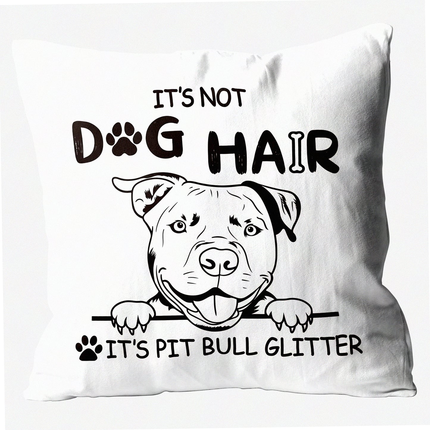 Pit Bull Glitter Decorative Pillow Cover - Dog Lover Gift - Flannel Sofa Couch Bed Case - 18 x 18 Inch Throw Pillow - Painting Pit Bull Design