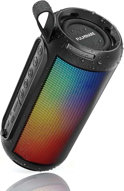 Portable Bluetooth Speaker with 26W HD Sound and LED Lights