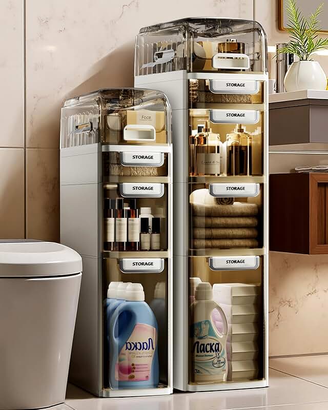 Slim 4-Tier Bathroom Storage Cabinet