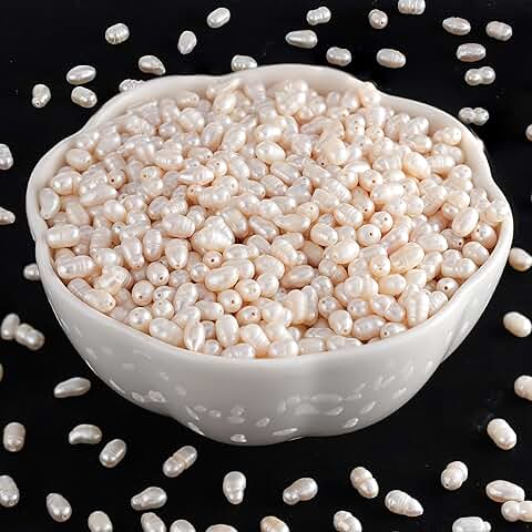 100pcs 6-7mm White Freshwater Pearl Beads for Jewelry Making