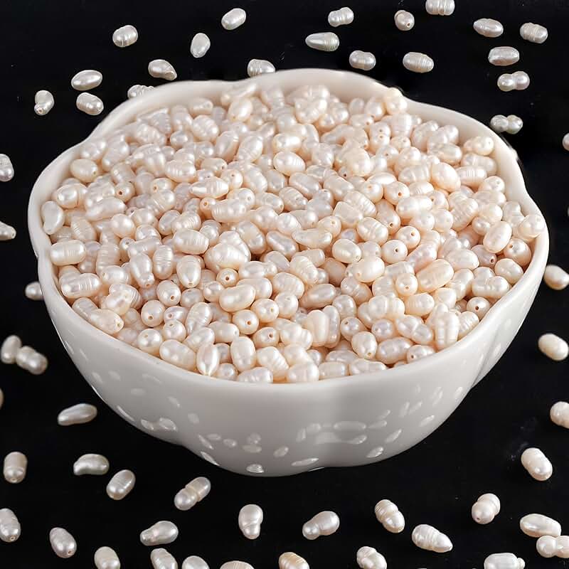100pcs 6-7mm White Freshwater Pearl Beads for Jewelry Making