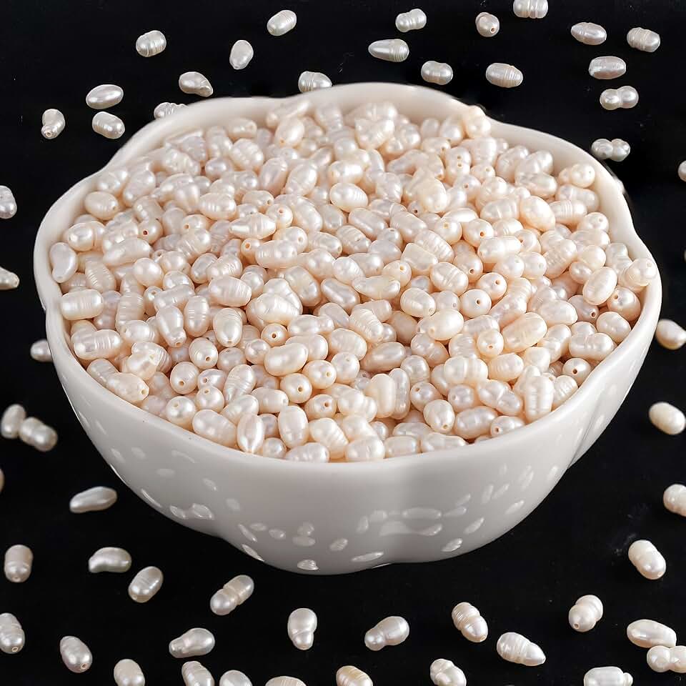 100pcs 6-7mm White Freshwater Pearl Beads for Jewelry Making