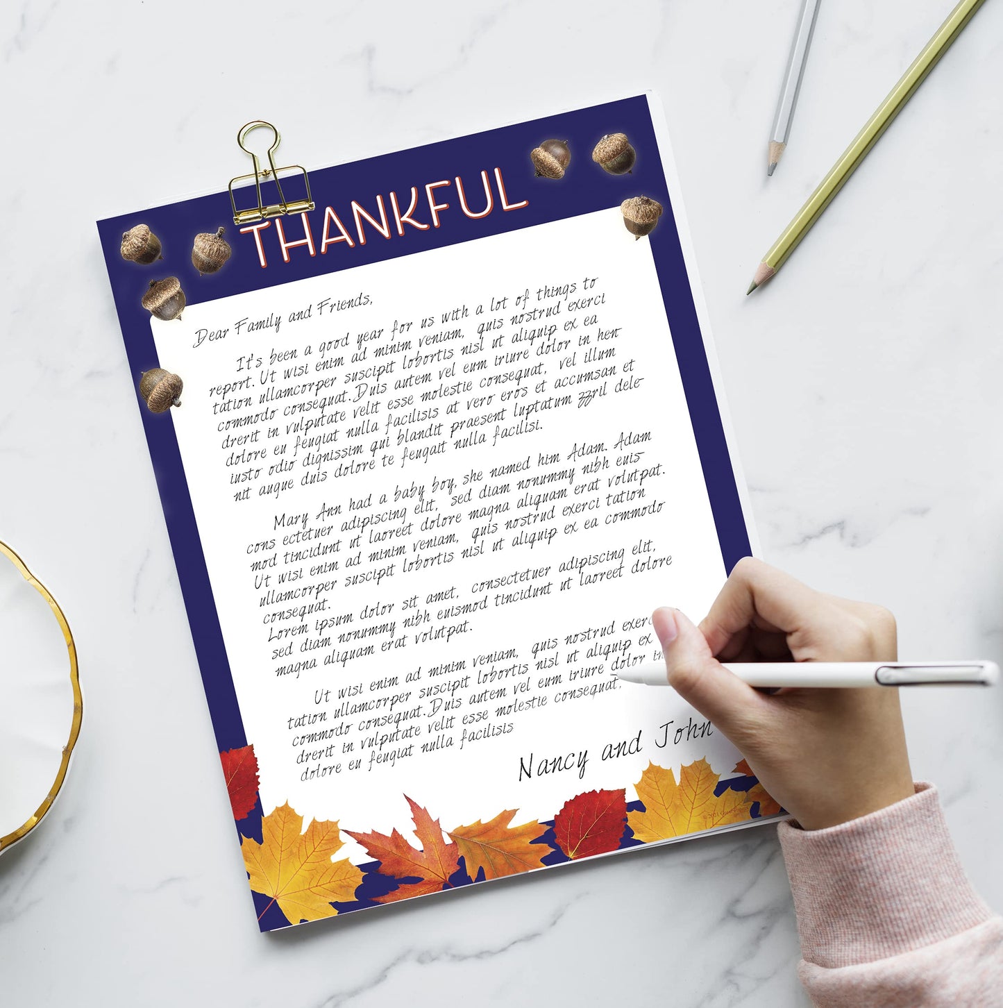Thankful Holiday Stationery Letterhead, 50 sheets