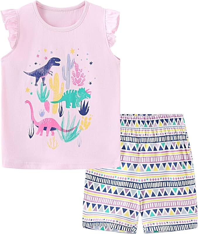 Summer Outfit for Toddler Girls with Top and Shorts