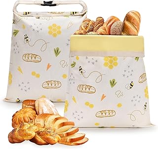 Reusable Beeswax Bread Bags for Sourdough, 2 Pack