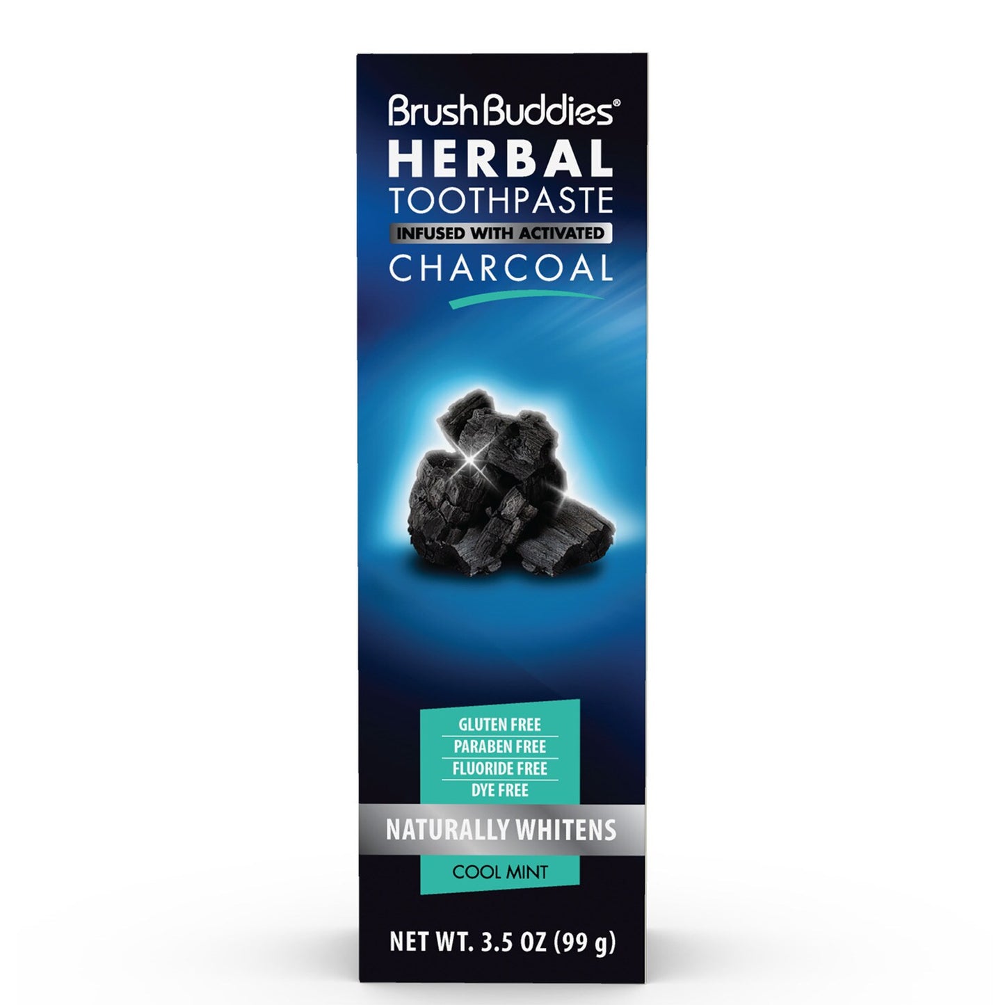 Brush Buddies Charcoal Infused Herbal Toothpaste, 3.5-oz. Tubes (Pack of 24)