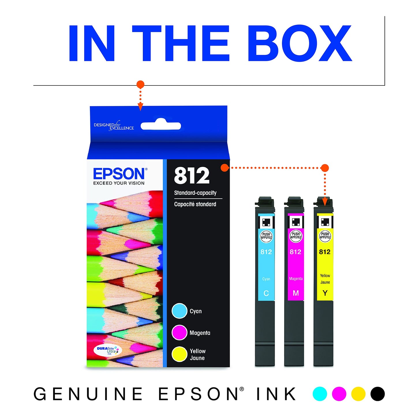 T812 DURABrite Ultra Ink Standard Capacity Color Combo Pack (T812520-S) for select WorkForce Pro Printers