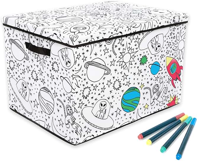 Kid's Medium Coloring Storage Trunk with Markers