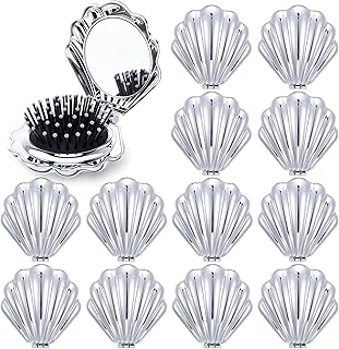 12-Piece Mermaid Shell Hair Brush Set for Travel and Gifts
