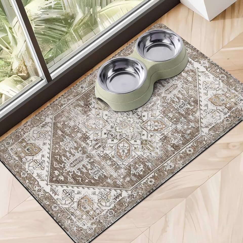 Dog and Cat Food and Water Mats for Floors