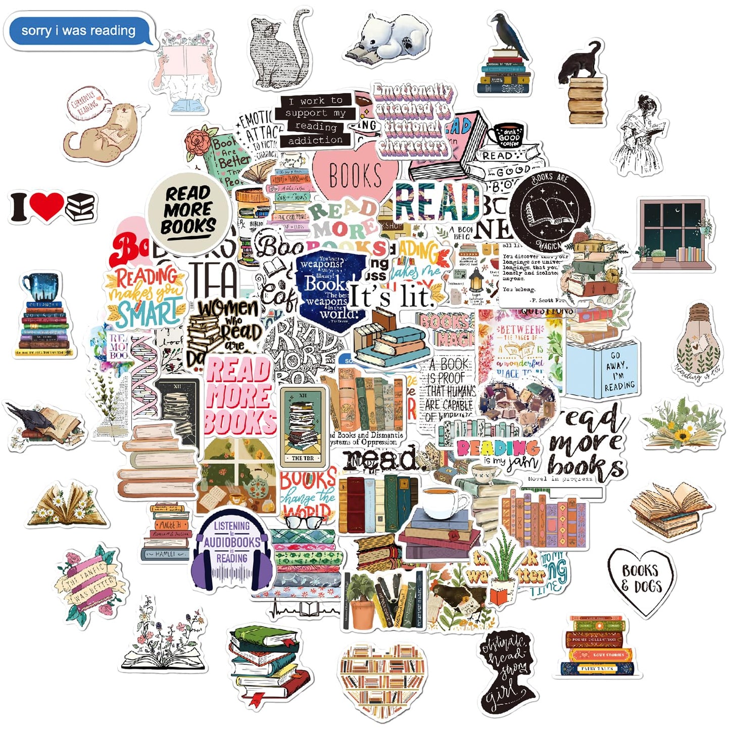 100 Aesthetic Book Stickers for Readers and Journals