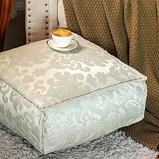 Square lace fabric pouf cover for living room or bedroom