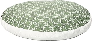Large Green Geometric Round Dog Bed