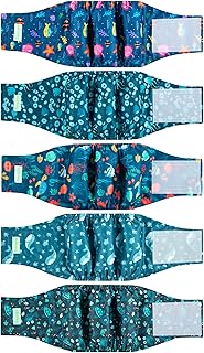 Small Dog Diapers and Belly Bands for Males, Washable, Medium to Large