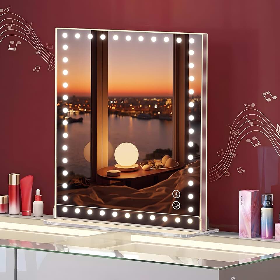 48 LED Vanity Mirror with Touch Control and Magnification