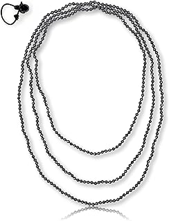 Petite 4mm Hematite Beaded Infinity Necklace, 70 Inches