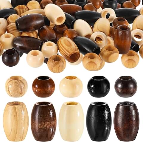 130 Pieces Wooden Beads for Macrame and Jewelry Making