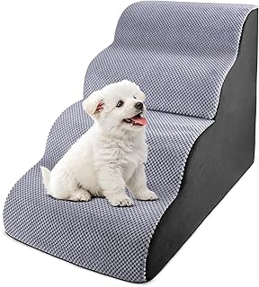 4-Step Curved Pet Stairs for Small Dogs