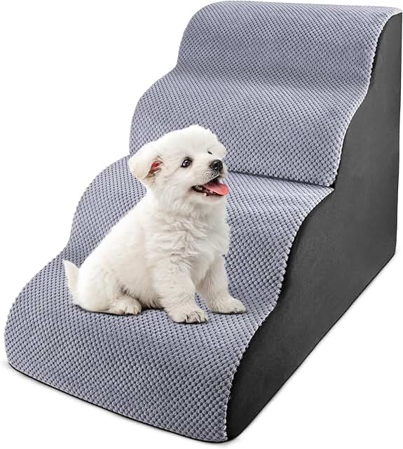 4-Step Curved Pet Stairs for Small Dogs