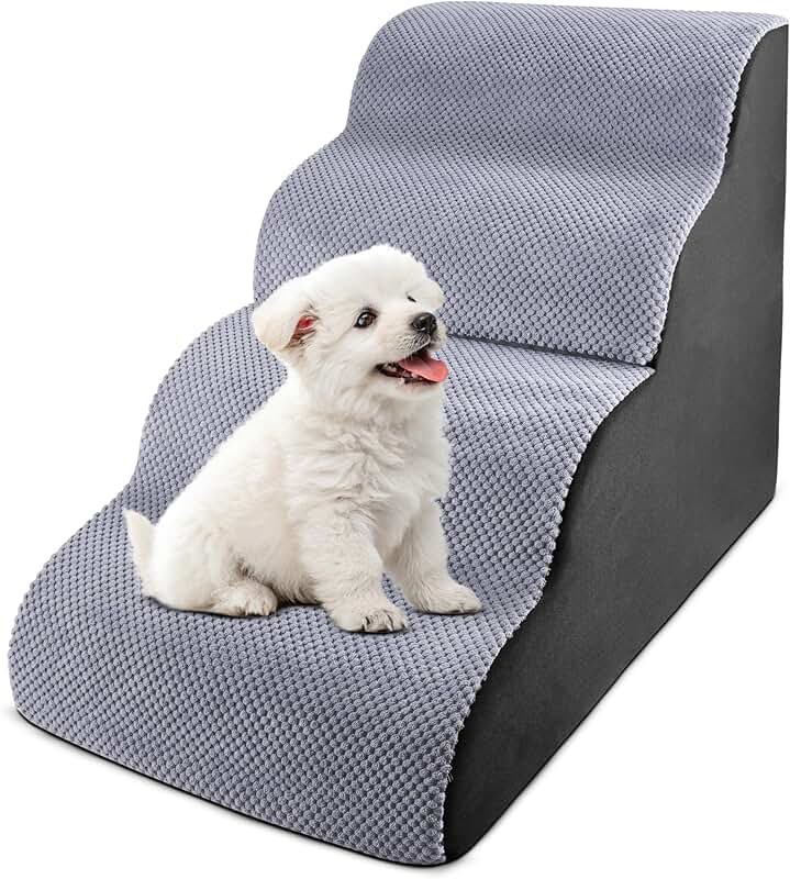 4-Step Curved Pet Stairs for Small Dogs