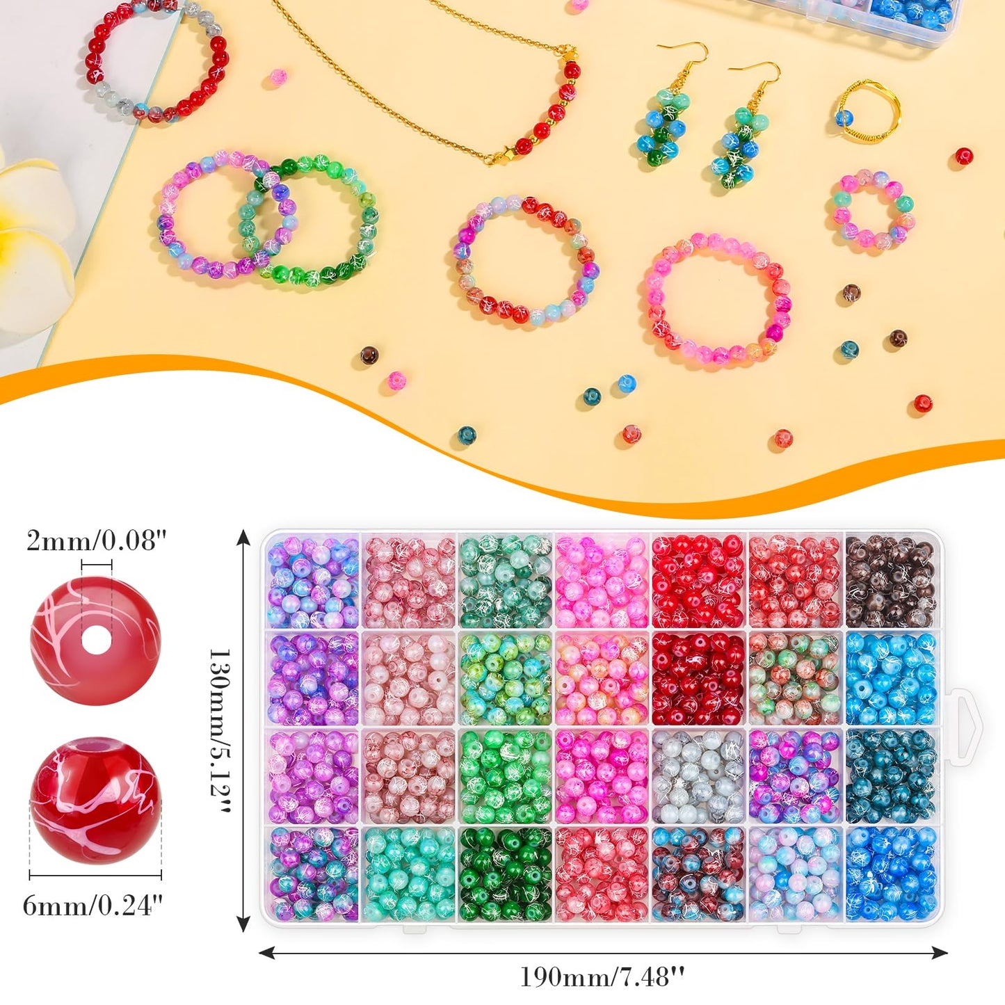 1000PCS Colorful Crystal Beads for Jewelry Making Kit