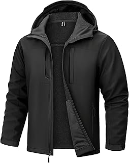 Men's Waterproof Softshell Hooded Jacket for Winter